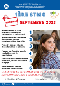 Ouverture 1ère STMG Rentrée 2023